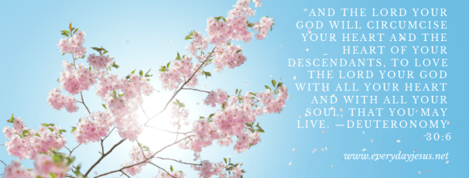 And the Lord your God will circumcise your heart and the heart of your descendants, to love the Lord your God with all your heart and with all your soul, that you may live. —Deuteronomy 30_6
